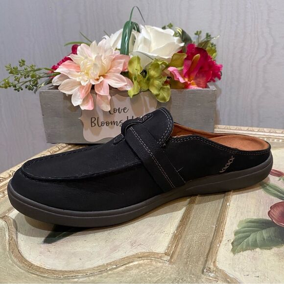 Cobb Hill Rockport Women’s Bailee Slide Black Suede Leather Sz 8 - Picture 2 of 12